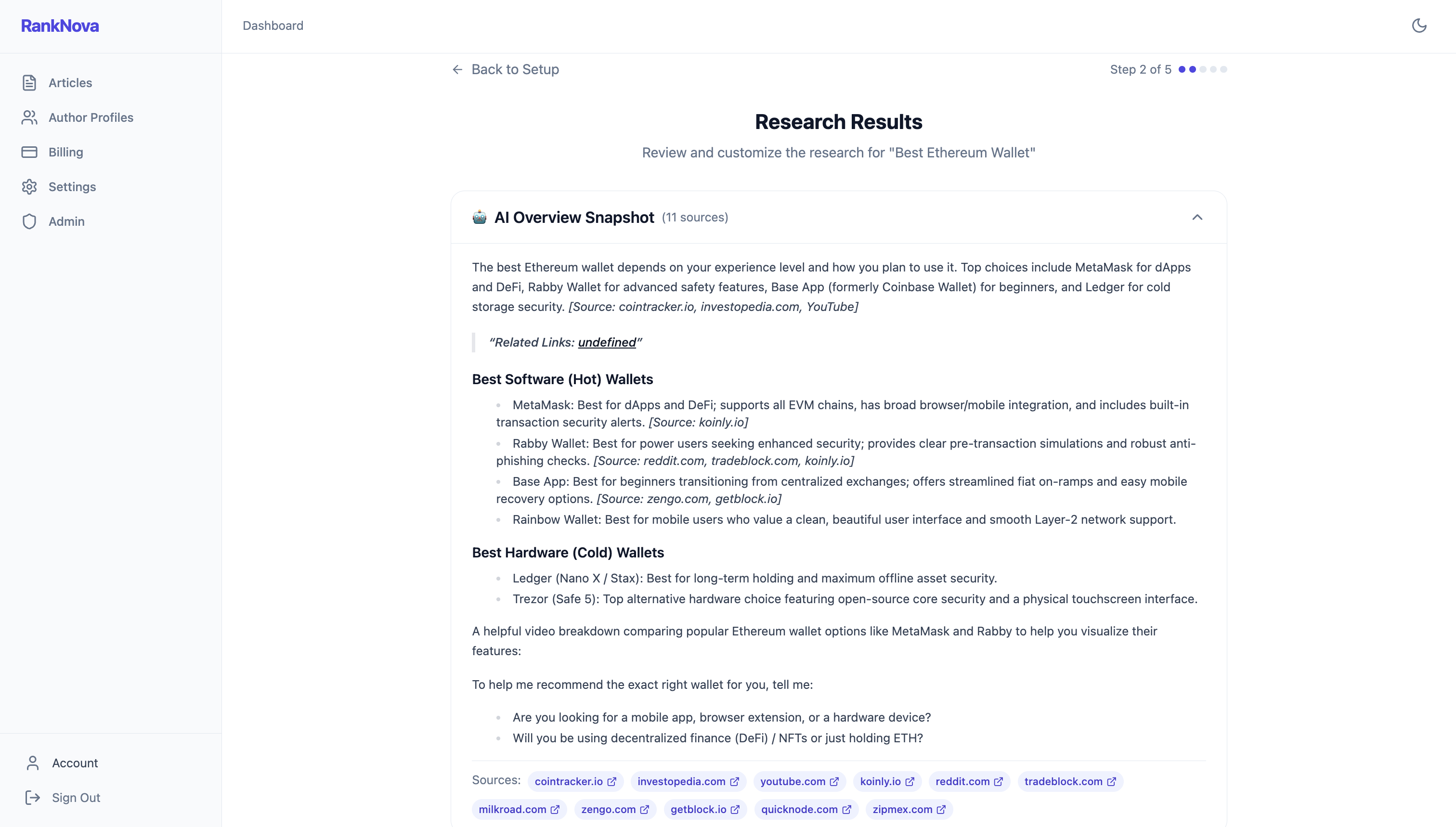 Research Dashboard